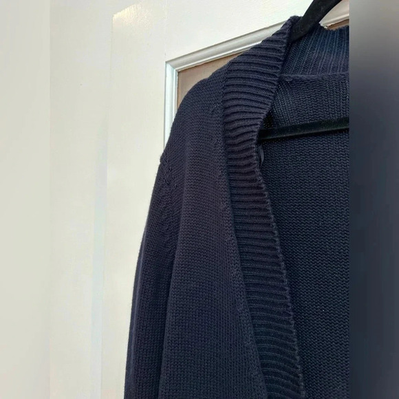 MICHAEL Michael Kors Dark Navy Cardigan Sweater Gold Clasp Closure Size XL - Picture 3 of 10